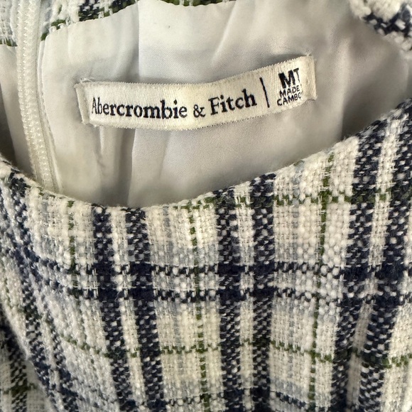 Abercrombie & Fitch Blue, Green, and White Plaid Tweed Mini Dress - Picture 4 of 4